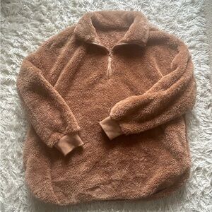 Fuzzy Quarter-Zip Pullover, Sz M